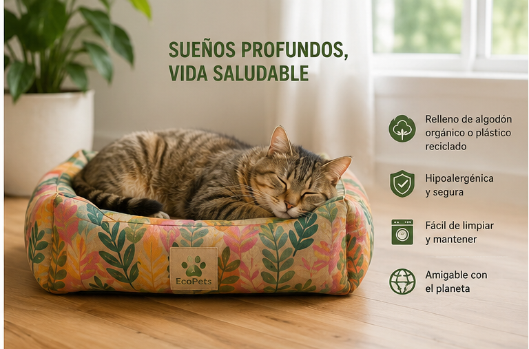 Camas para Mascotas con Relleno de Plástico Reciclado o Algodón Orgánico